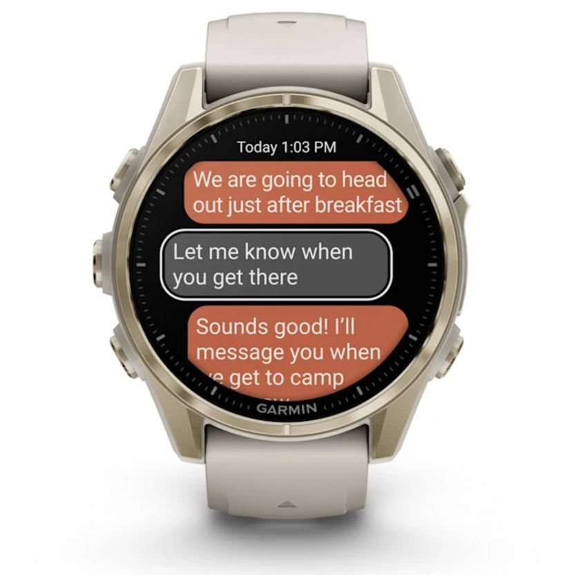Смарт-часы Garmin Fenix 8 Amoled - 43 mm, Золотистый, дымчато-серый силиконовый ремешок