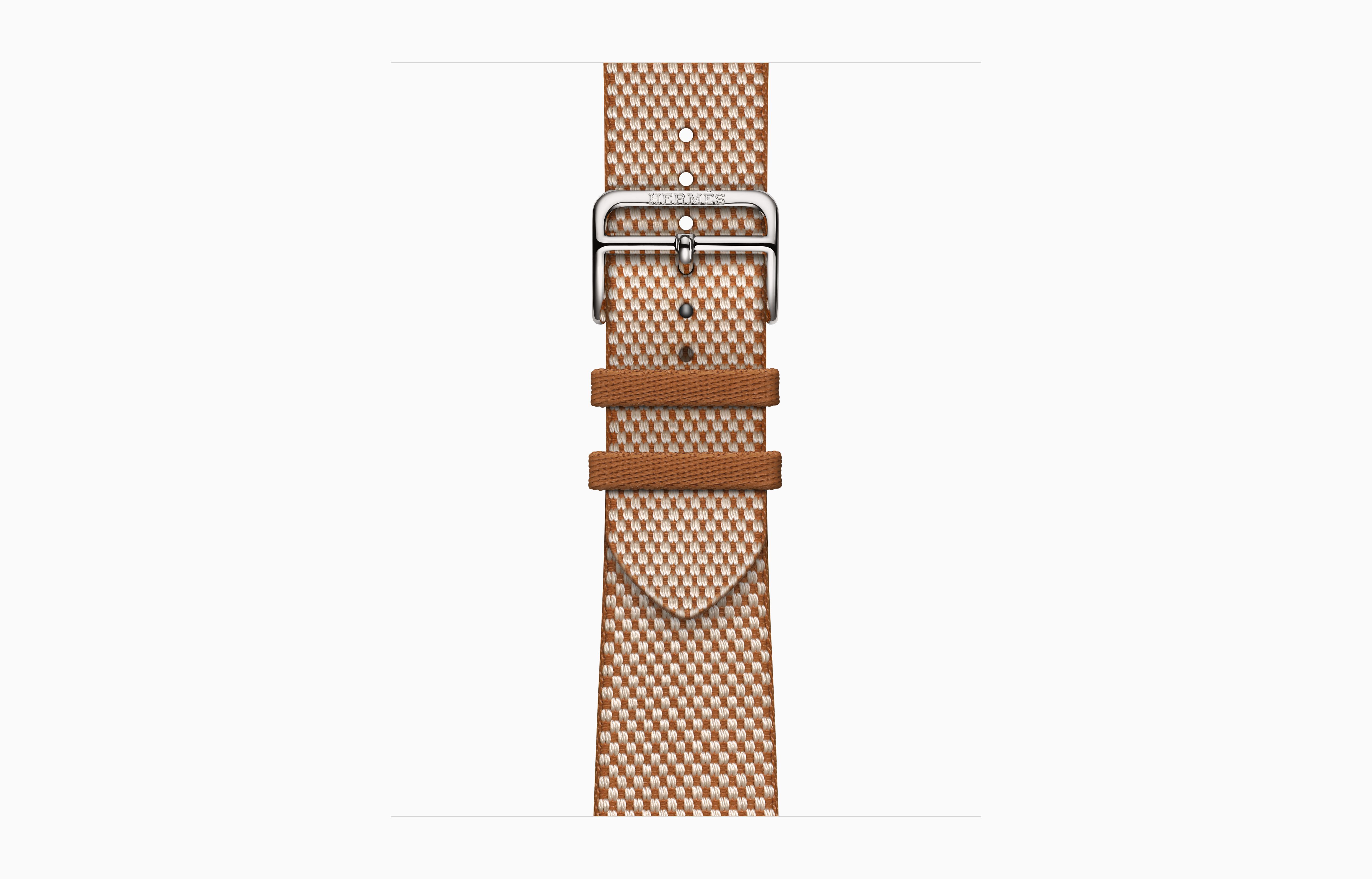 Смарт-часы Apple Watch Hermes Series 12, 42 мм, GPS + Cellular, Titanium Silver, Toile H Single Tour Gold/Ecru, One Size