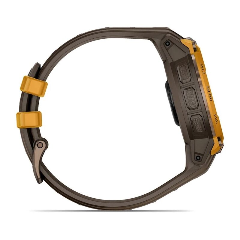 Смарт-часы Garmin Instinct Crossover Amoled - 46 mm, Бронзовый, светло-коричневый силиконовый ремешок