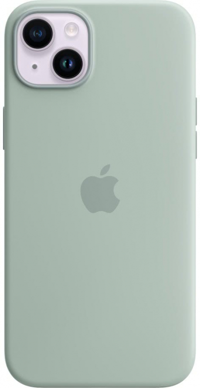 Чехол iPhone 14 Silicone MagSafe светло-зеленый - MPT13