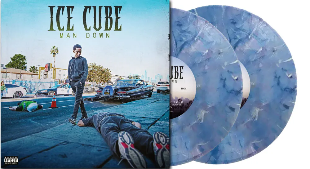 Виниловая пластинка ICE CUBE - Man Down (Deluxe) (Blue W/ White Marble)