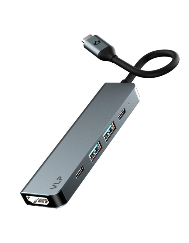 Адаптер VLP Infinity USB-C Hub 5 в 1, серебристый
