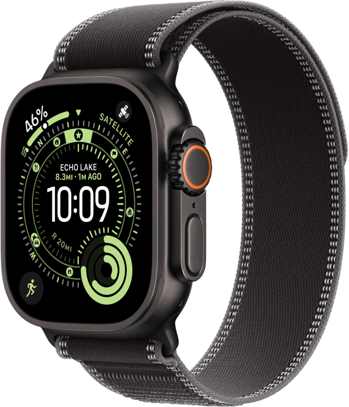 Смарт-часы Apple Watch Ultra 3, 49 мм, Black Titanium Trail Loop Black M/L Смарт-часы Apple Watch Ultra 3, 49 мм, Black Titanium Trail Loop Black M/L