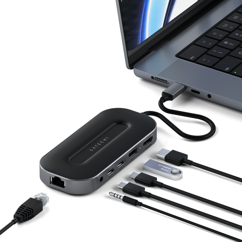 Адаптер Satechi USB-C 4 Multiport Adapter with 2.5G Ethernet, Серый Космос