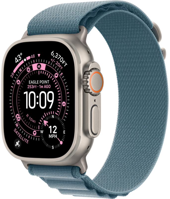 Смарт-часы Apple Watch Ultra 3, 49 мм, Natural Titanium Alpine Loop Light Blue M