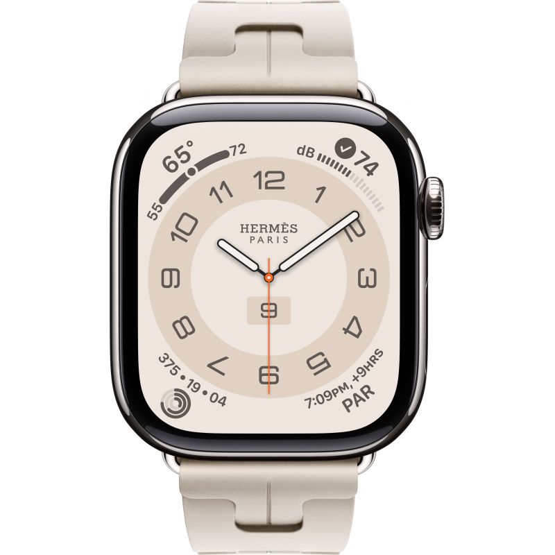 Смарт-часы Apple Watch S10 Hermes - 42 mm браслет Kilim Single Tour (Béton | бежевый)