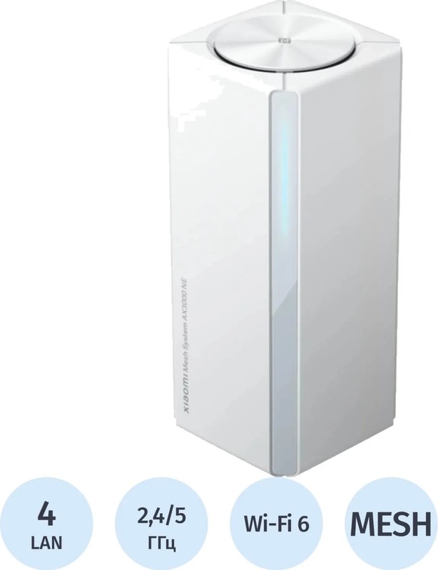 Mesh система Xiaomi Mesh System AX3000 NE, Wi-Fi 6 (802.11ax), 2976 Мбит/с, 1 Гбит/с (DVB4465GL)