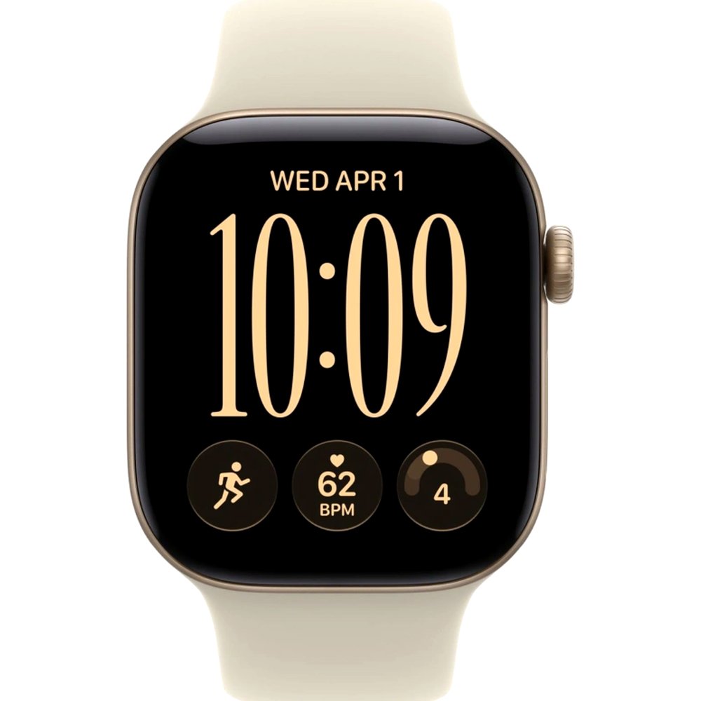 Смарт-часы Apple Watch Series 12, 42 мм, GPS, корпус алюминий Light Gold, ремешок Sport Band Sand, размер S/M