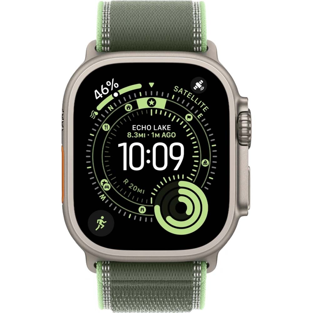 Смарт-часы Apple Watch Ultra 3 - 49 mm Natural Titanium case | ремешок Trail Loop | Green/Neon, M/L
