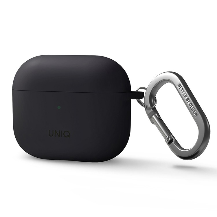Чехол Uniq NEXO Liquid silicone +carabin +Sports ear hooks для AirPods 3 Серый