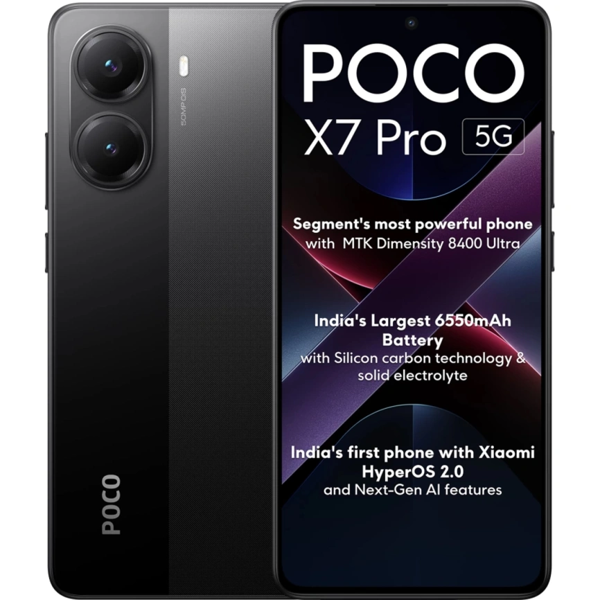 Смартфон Xiaomi Poco X7 Pro 12-512 ГБ, черный (Black) 2412DPC0AG