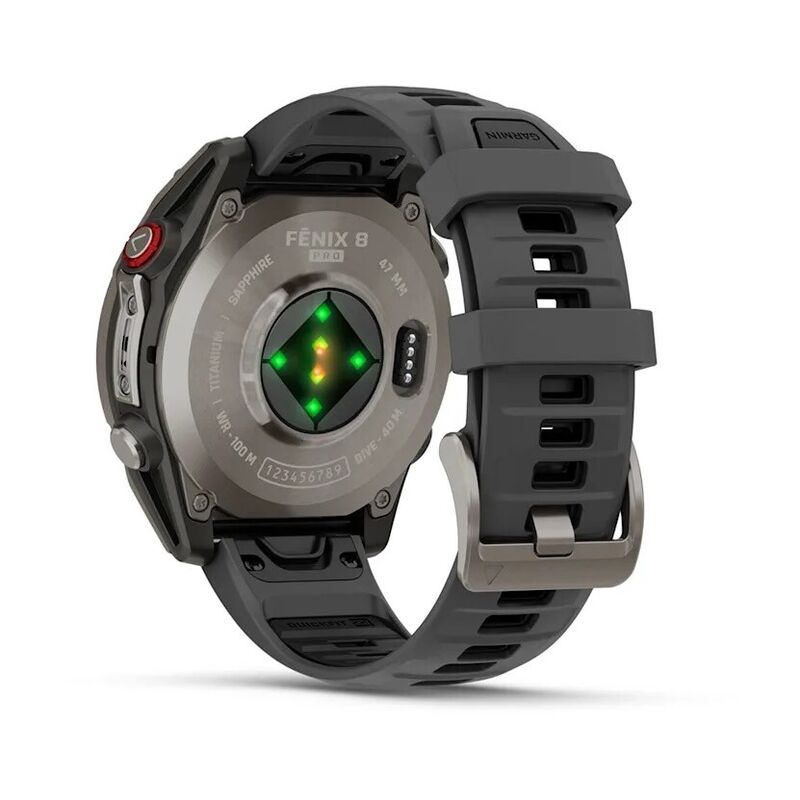 Смарт-часы Garmin Fenix 8 Pro Amoled Sapphire - 51 mm, Титановый | черный силиконовый ремешок