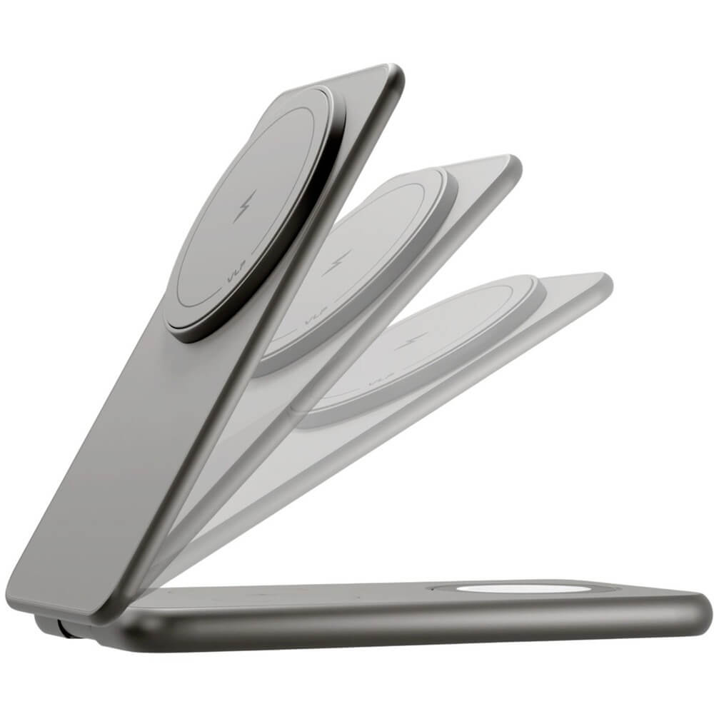 Беспроводное зарядное устройство VLP Alum Power Pro для Apple натуральный титан