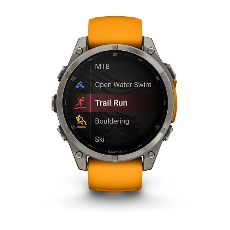 Смарт-часы Garmin Fenix 8 51mm Amoled Sapphire (010-02905-11) Titanium with Spark Orange/Graphite Silicone Band