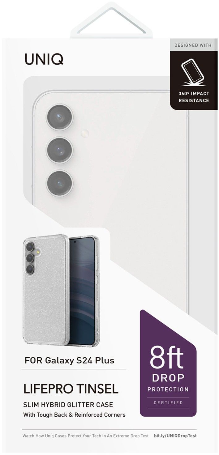 Чехол Uniq LifePro Tinsel для Samsung S24+ прозрачный с блестками