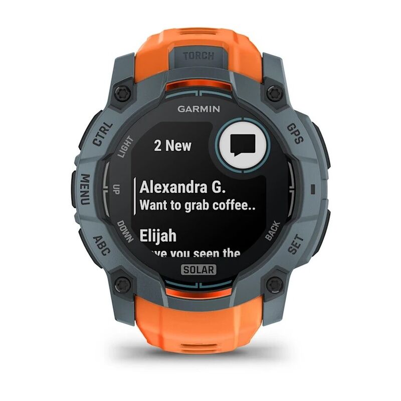 Смарт-часы Garmin Instinct 3 - 50 mm, Solar, Серый, оранжевый ремешок