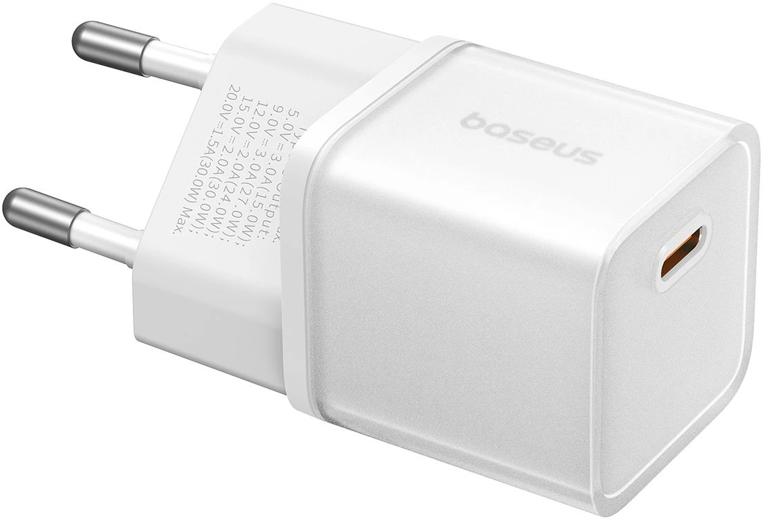 Сетевое зарядное устройство Baseus GaN5S 1C 30 Вт белый