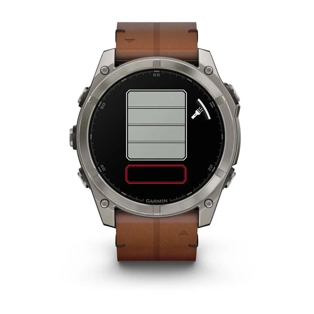Смарт-часы Garmin Fenix 8 51mm Amoled Sapphire Bare Titanium Black with Chestnut Leather Band with Grapphite Silicone Band (010-02905-40)
