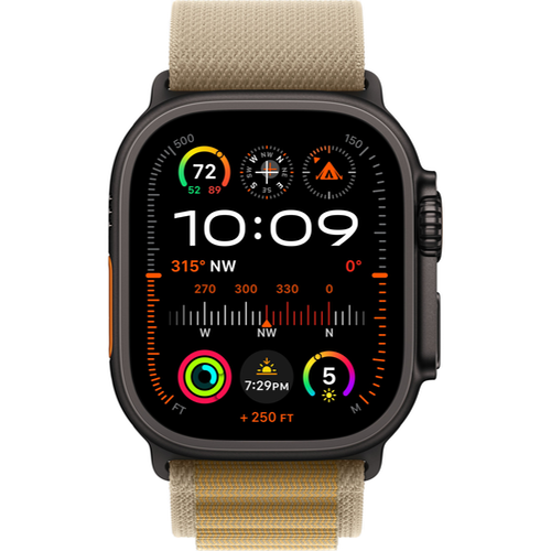Смарт-часы Apple Watch Ultra 2 (2024) GPS + Cellular - 49 mm Black Titanium case | ремешок Alpine Loop | цвет Бежевый (Tan), размер M