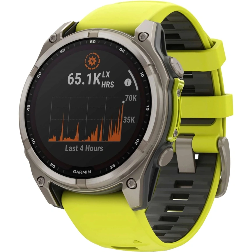 Смарт-часы Garmin Fenix 8 47mm Solar Sapphire (010-02906-21) Carbon Gray DLC Titanium with Yellow/Graphite Silicone Band