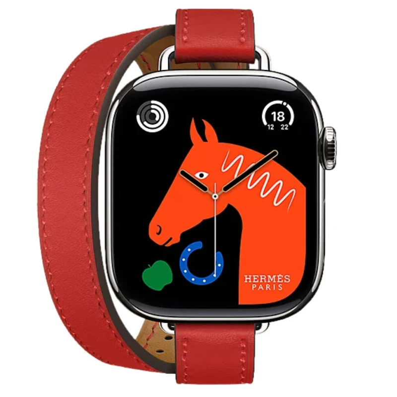 Смарт-часы Apple Watch S11 Hermes - 42 mm ремешок Double Tour Attelage Rouge Radieux