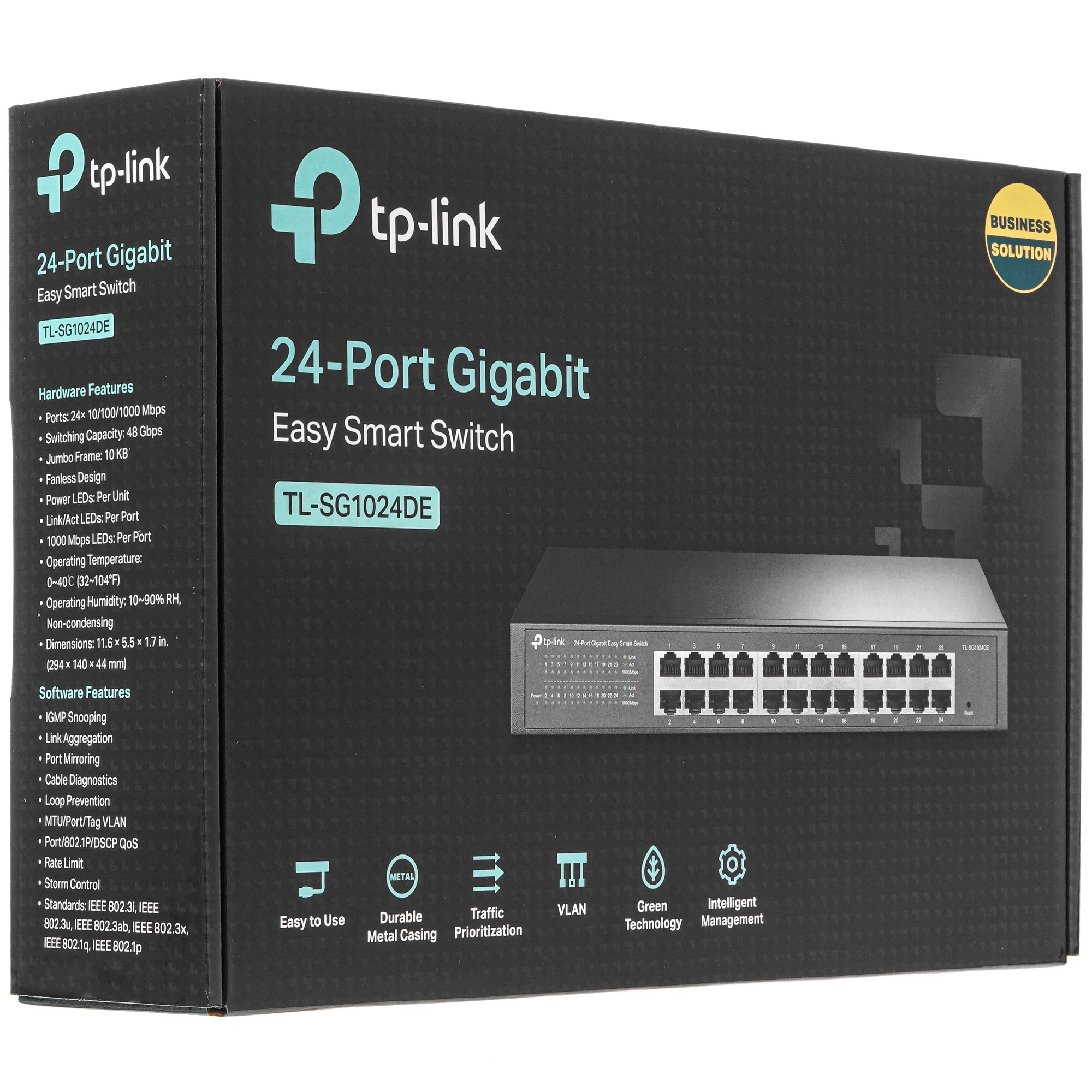 Коммутатор TP-Link TL-SG1024DE, 24 портов, 1 Гбит/с, Настраиваемый (Smart/Web-managed)