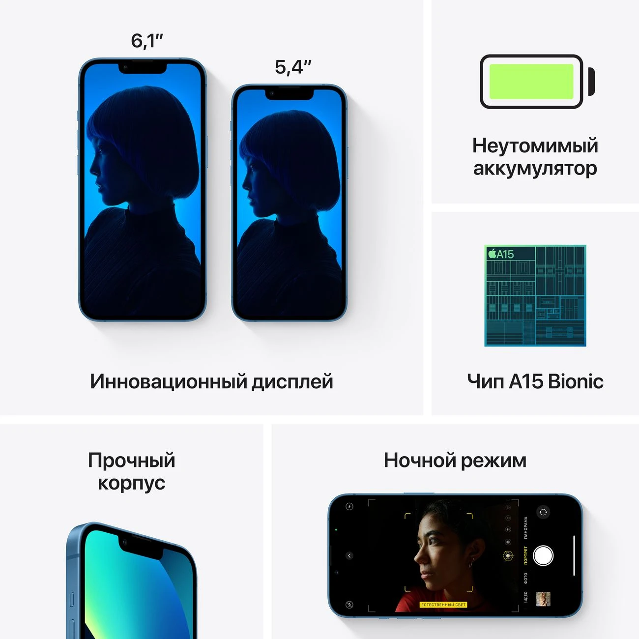 Смартфон Apple iPhone 13 128 ГБ Blue Смартфон Apple iPhone 13 128 ГБ Blue