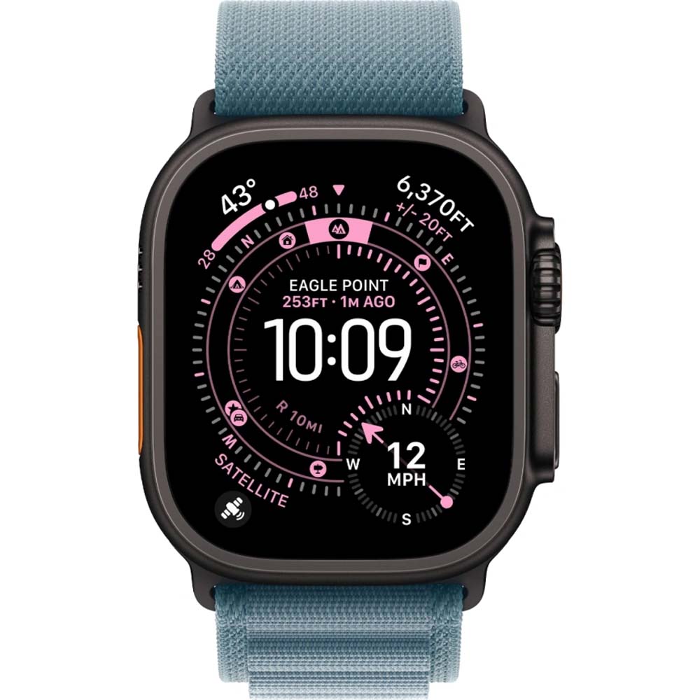 Смарт-часы Apple Watch Ultra 3 - 49 mm Black Titanium case | ремешок Alpine Loop | Light Blue, M