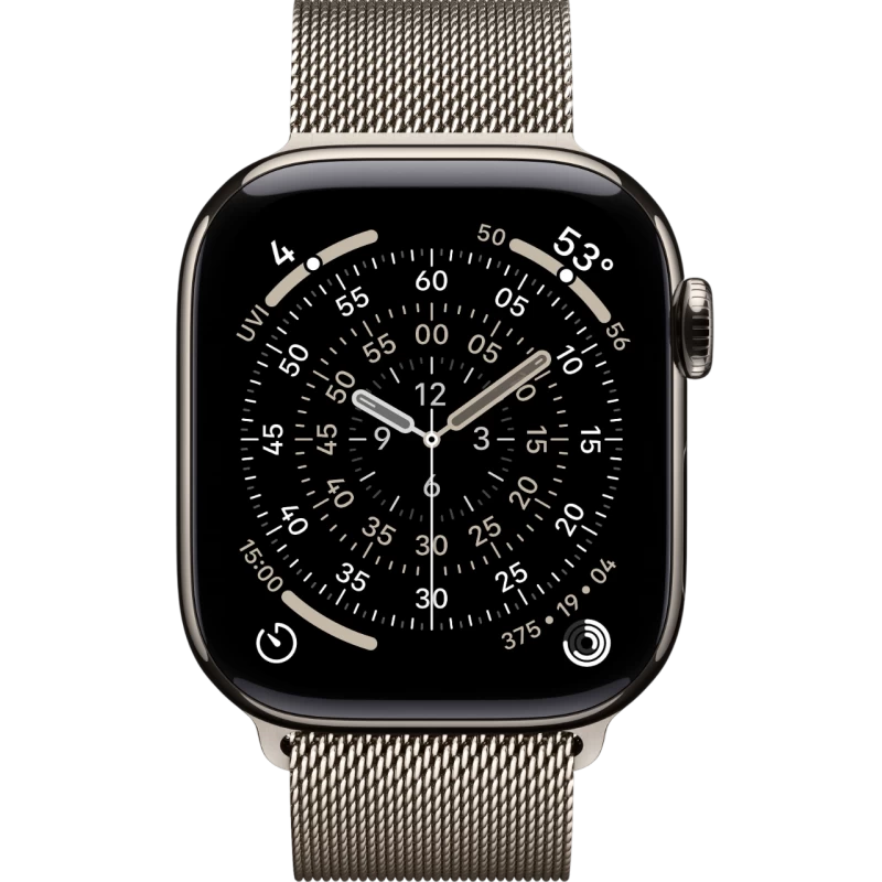Смарт-часы Apple Watch 11 титановые Natural Titanium  46 мм, Milanese Loop Natural Titanium