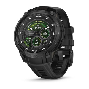 Смарт-часы Garmin Instinct Crossover Amoled Tactical Edition - 46 mm, Черный, черный силиконовый ремешок