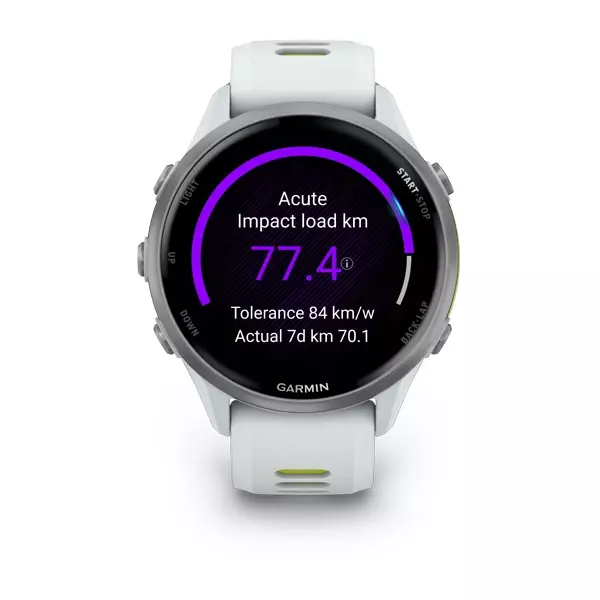 Смарт-часы Garmin Forerunner 970 - 47 mm, Белый, титановый безель, бело-зеленый ремешок (010-02969-01)