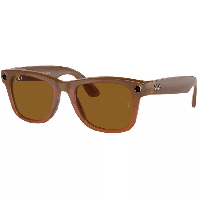 Умные очки Ray-Ban Meta Wayfever RW4008 S53,Shiny Caramel/Polar Brown 670683, размер L