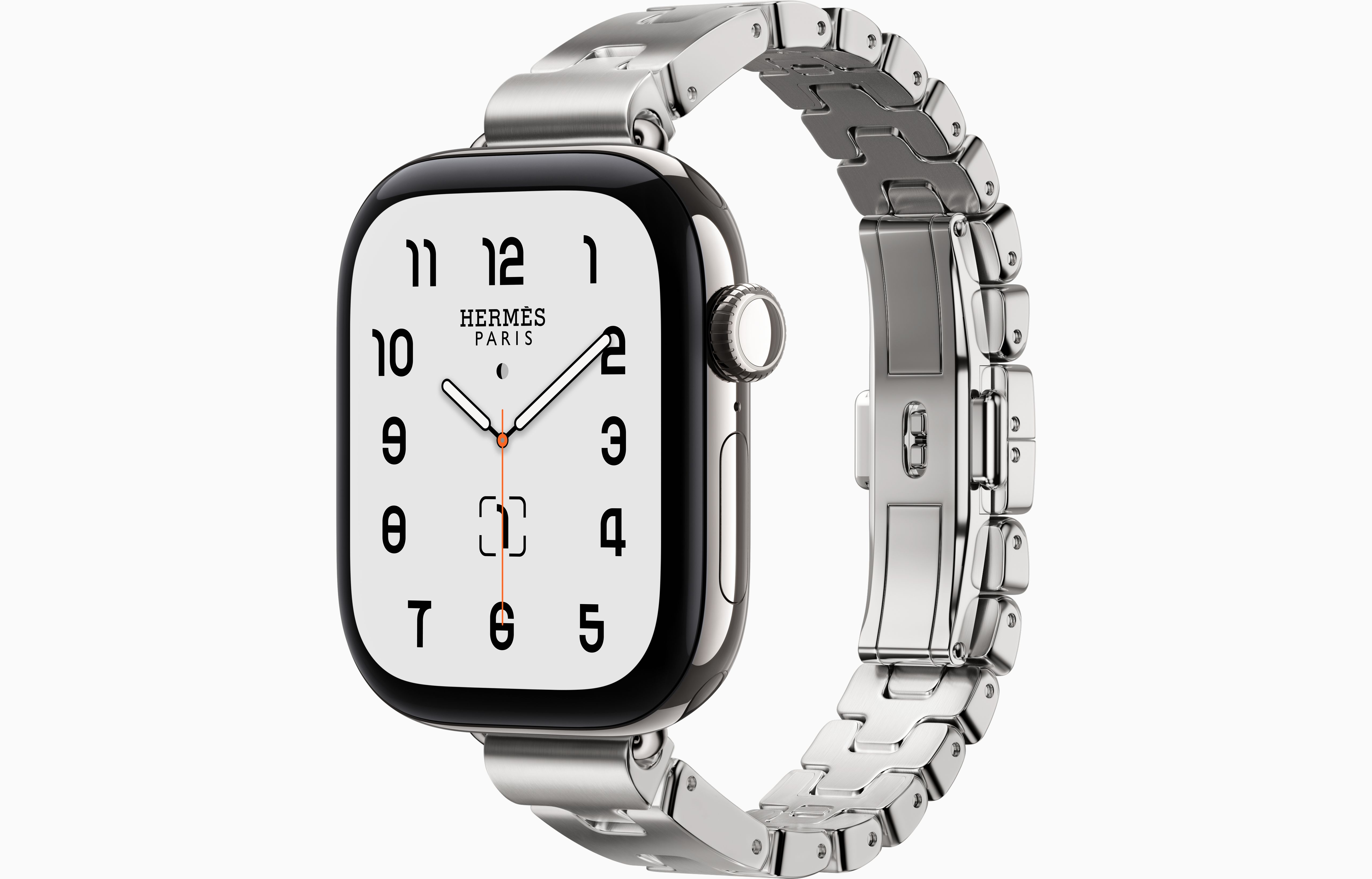 Смарт-часы Apple Watch Hermes Series 12, 42 мм, GPS + Cellular, Titanium Silver, Grand H Fin Satine, S