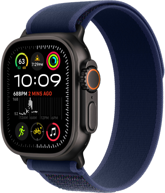 Смарт-часы Apple Watch Ultra 2 (2024) GPS + Cellular, 49 мм Black Titanium Case, ремешок Alpine Loop цвет Темно-синий, размер L