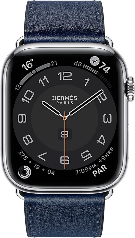Смарт-часы Apple Watch S10 Hermes - 42 mm браслет Leather Single Tour Etoupe, (Bleu de France | синий)