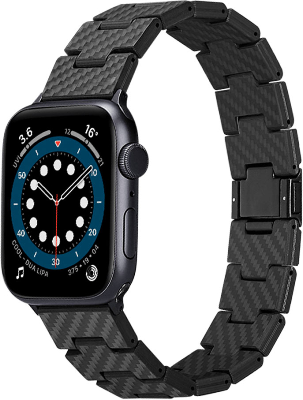 Ремешок Pitaka Retro для Apple Watch, 42/44/45мм, карбон, черно-серый Ремешок Pitaka Retro для Apple Watch, 42/44/45мм, карбон, черно-серый