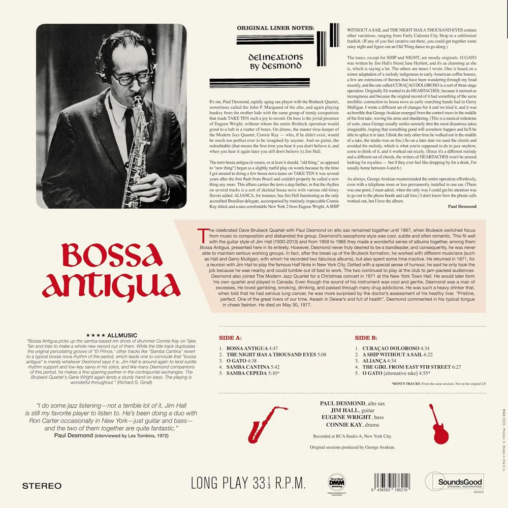 Виниловая пластинка DESMOND PAUL - Bossa Antigua