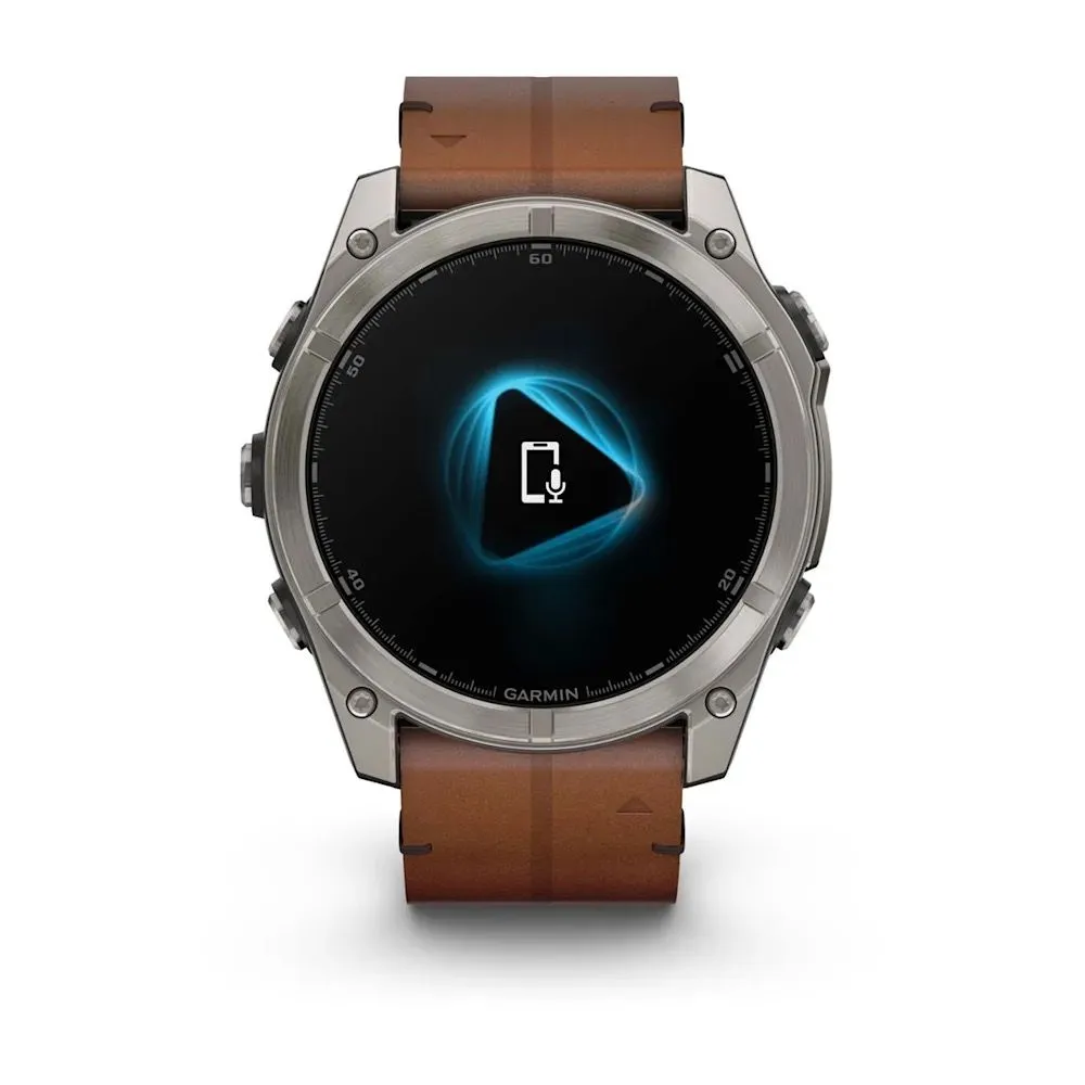 Смарт-часы Garmin Fenix 8 51mm Amoled Sapphire Bare Titanium Black with Chestnut Leather Band with Grapphite Silicone Band (010-02905-40)