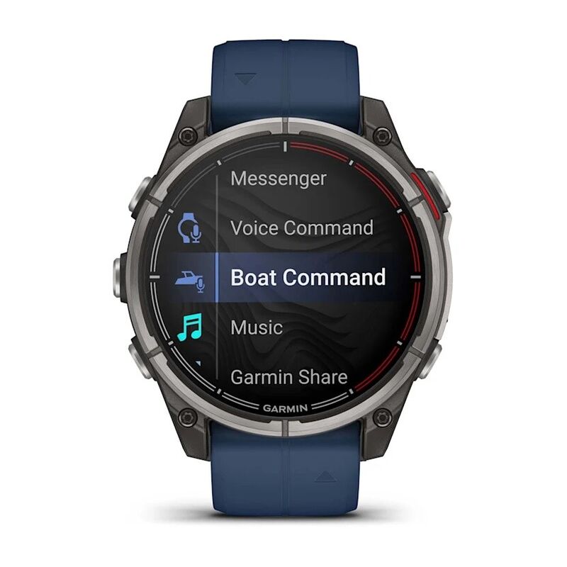 Часы Garmin Quatix 8 - 51 мм, AMOLED, Sapphire, Titanium, синий силиконовый ремешок
