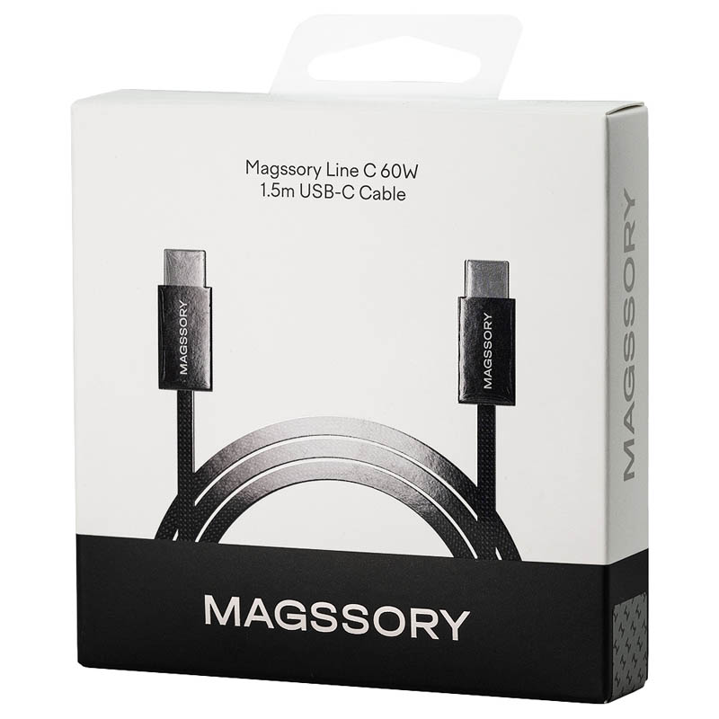 Кабель Magssory Line C 60W USB-C, 1,5 м, Черный
