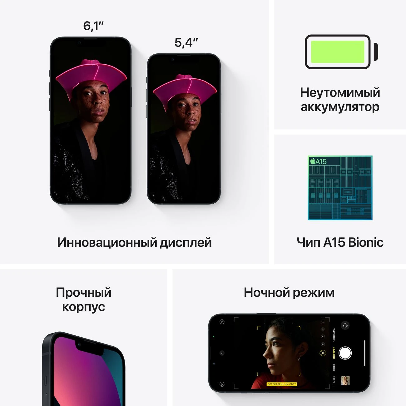 Смартфон Apple iPhone 13 DualSim 256 ГБ темная ночь