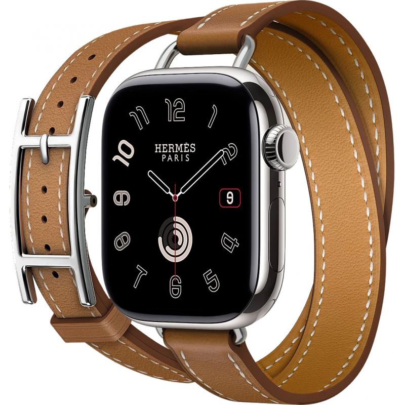Смарт-часы Apple Watch S10 Hermes - 42 mm браслет Double Tour Hapi Attelage (Gold | золотой)