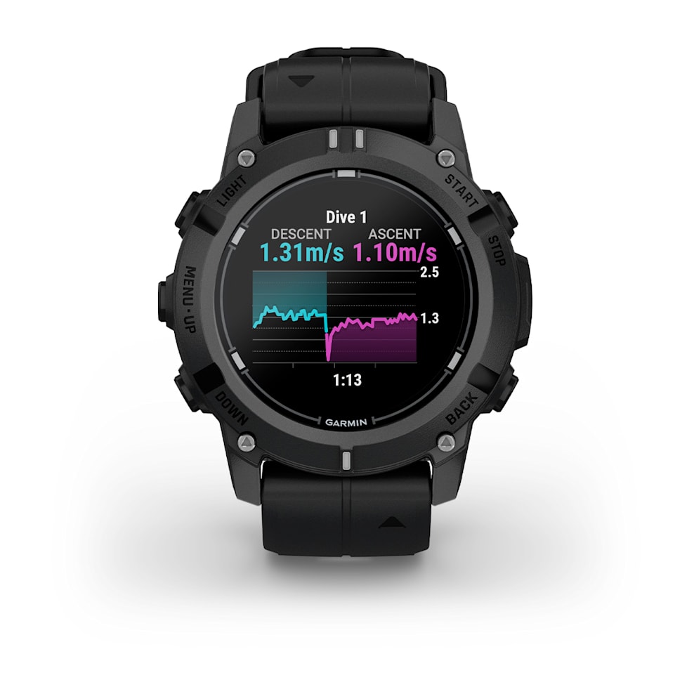 Смарт-часы Garmin Descent G2 - 45 mm, Черный, черный силиконовый ремешок