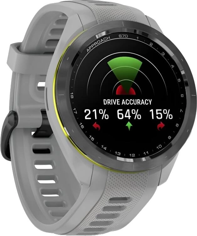 Смарт-часы Garmin Approach S70 - 42 mm, черный керамический безель с серым силиконовым ремешком