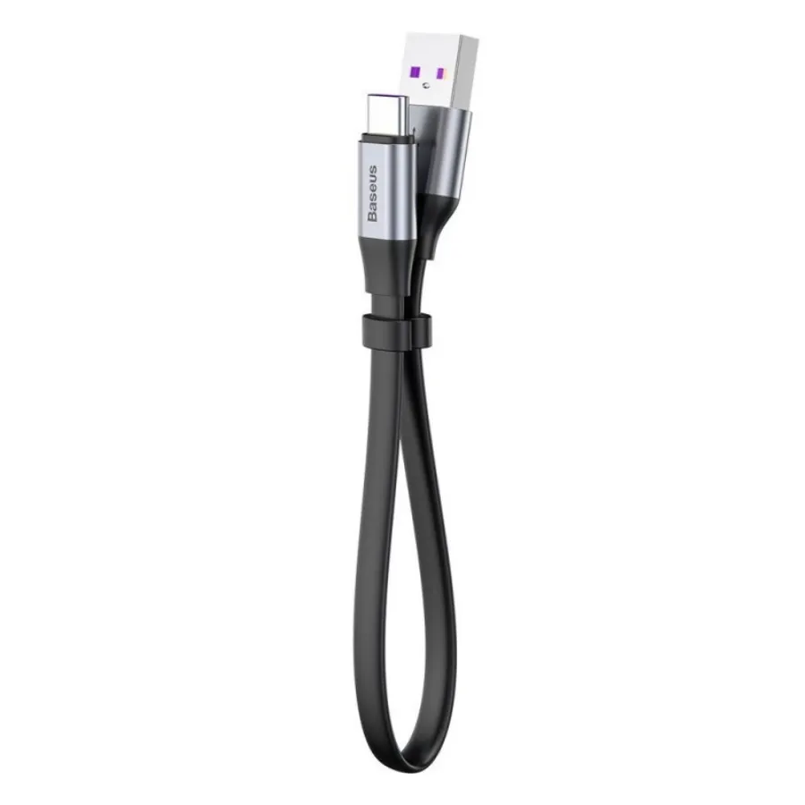 Кабель USB BASEUS Simple HW USB - Type-C, test, 40W, 23 см, черный+серый