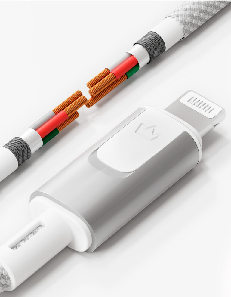 Кабель VLP Force Line USB-C to Lightning 1.2м 30W (White)