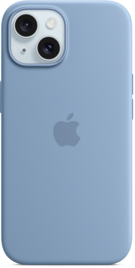 Чехол для iPhone 15 Силиконовый, морозный голубой (winter blue)