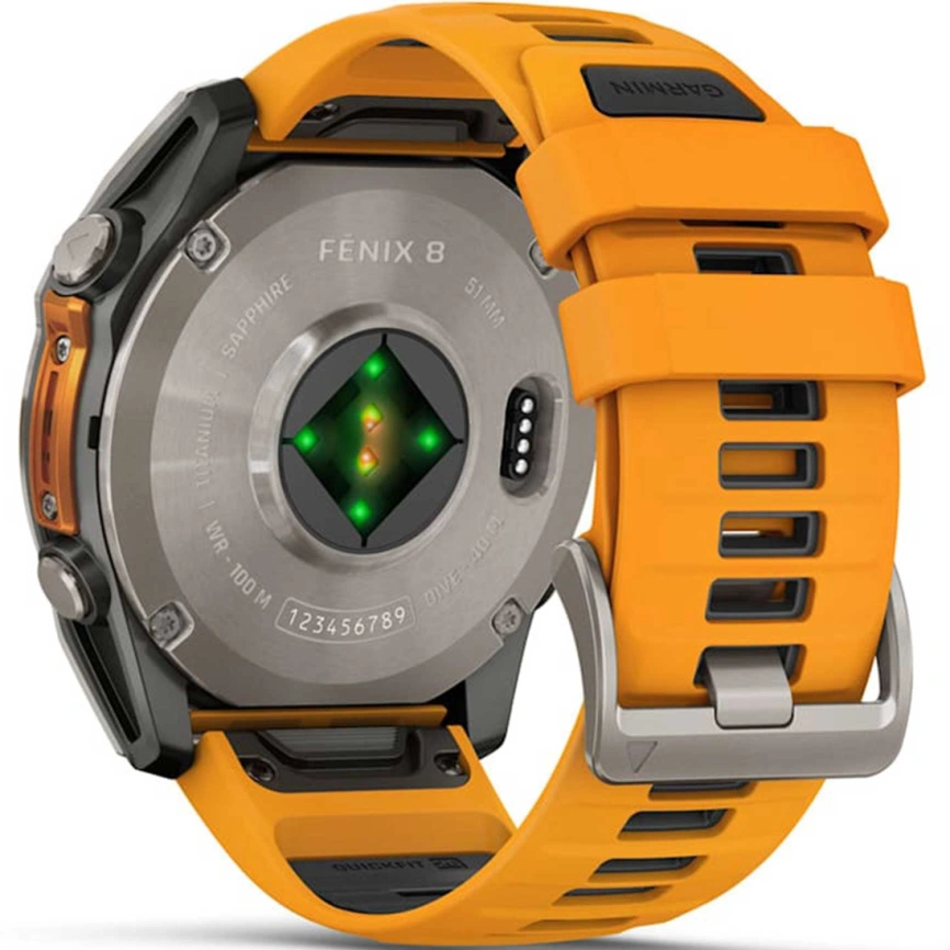 Смарт-часы Garmin Fenix 8 51mm Amoled Sapphire (010-02905-11) Titanium with Spark Orange/Graphite Silicone Band