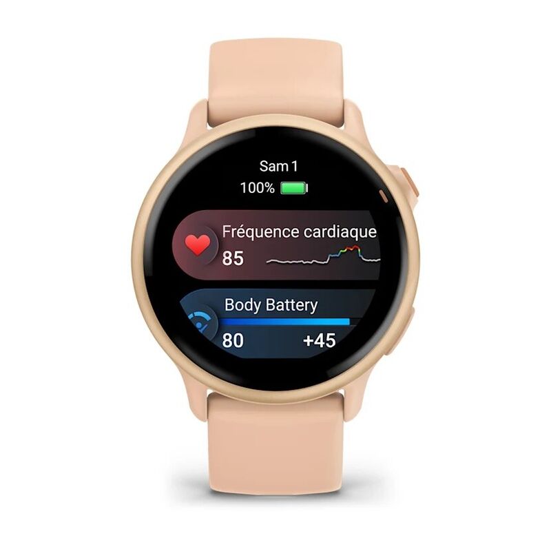 Смарт-часы Garmin Vivoactive 6 - 42 mm, Нежно-розовый, нежно-розовый силиконовый ремешок