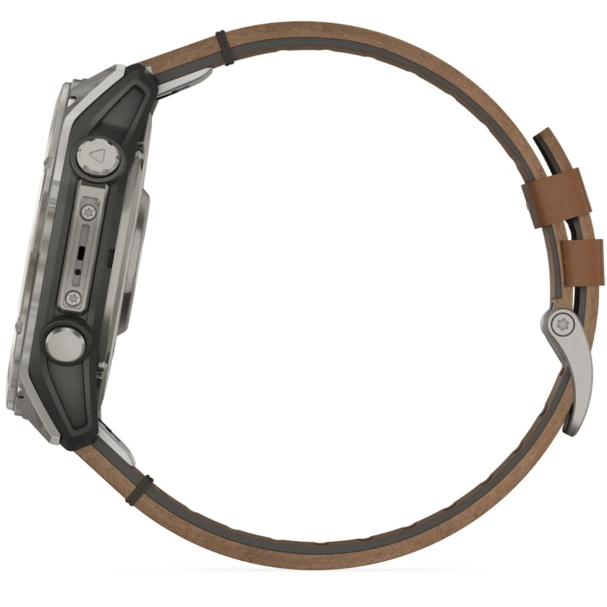 Смарт-часы Garmin Fenix 8 51mm Amoled Sapphire Bare Titanium Black with Chestnut Leather Band with Grapphite Silicone Band (010-02905-40)